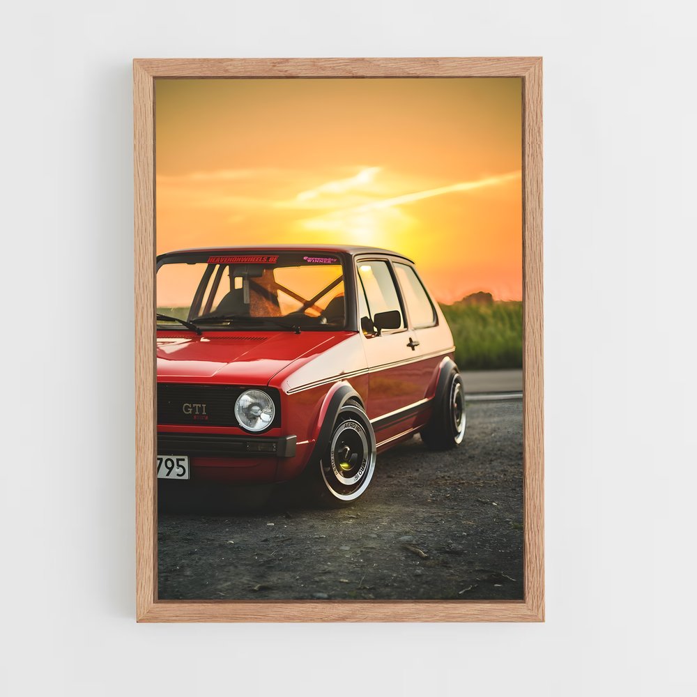 Poster Golf GTI Rouge – affiche Volkswagen (vue 4)